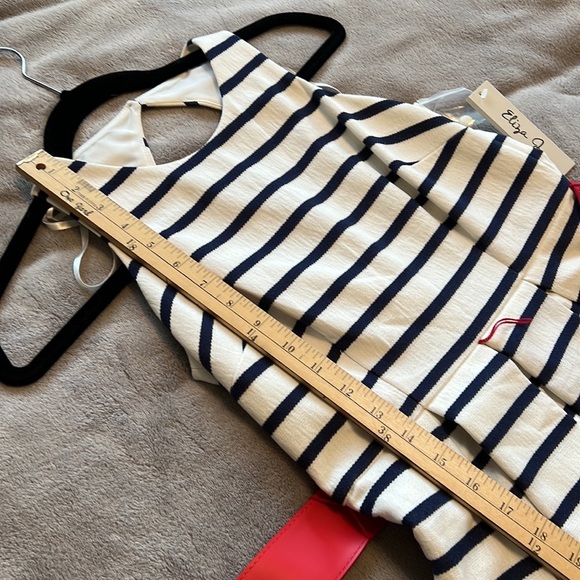 Eliza J Striped Fit & Flare Dress Size 2P - Picture 14 of 15
